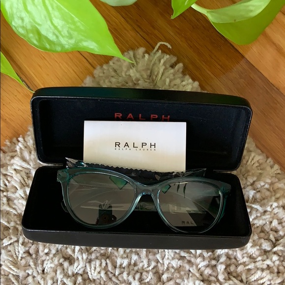 Ralph Lauren Cat-Eye Teal Blue Glasses Frames - Picture 10 of 14